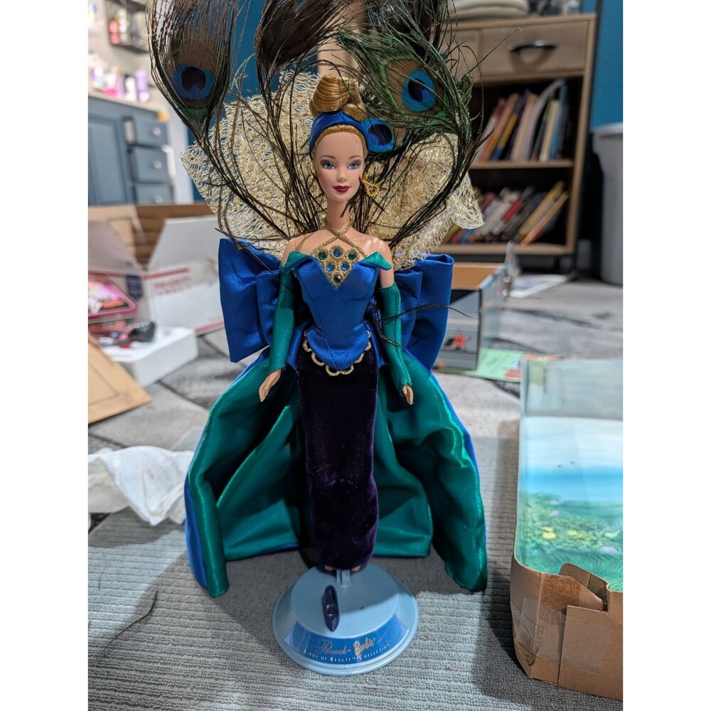 1998 The Peacock Barbie Birds of Beauty Collection 1st in Series w Box COA Stand